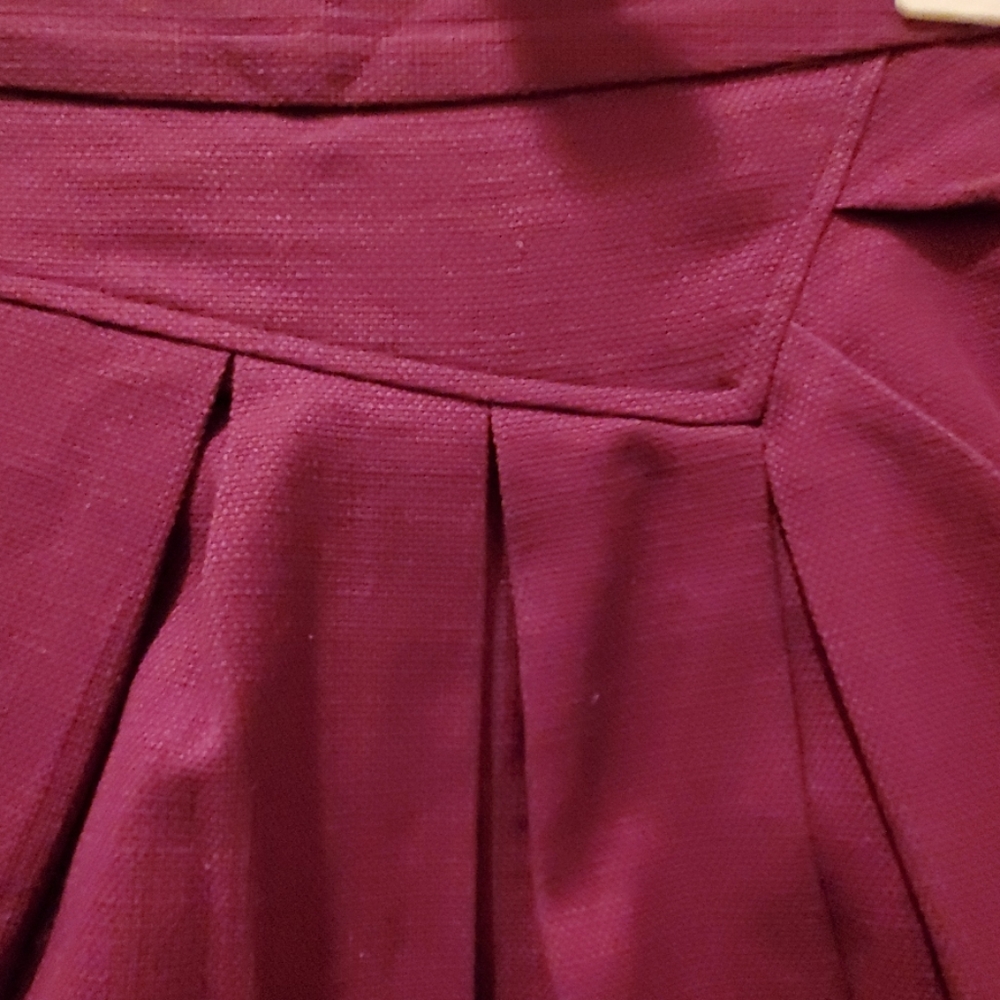 Tabitha Purple Burlap Skirt with Asymmetric Pleats - Picture 4 of 7